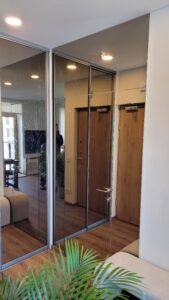 Veidrodinės durys ir siena